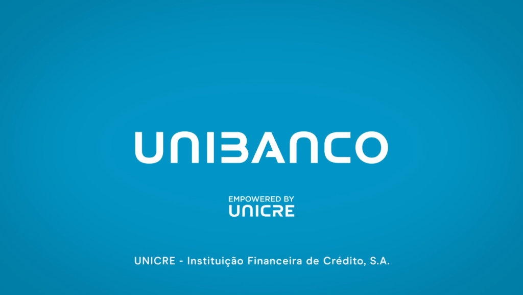 Logo Unibanco fundo azul