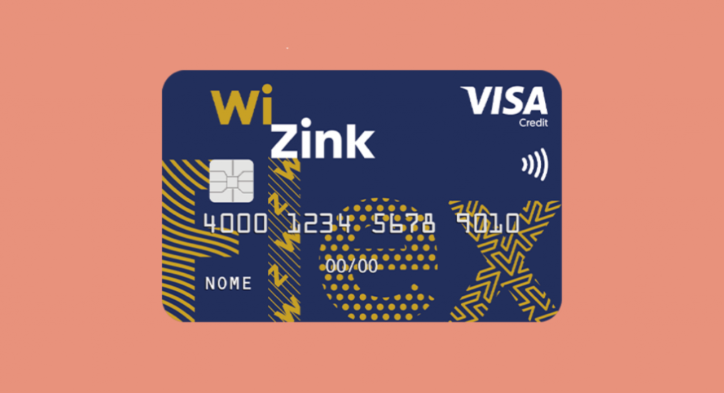 Cartão de crédito Wizink Flex fundo rosa