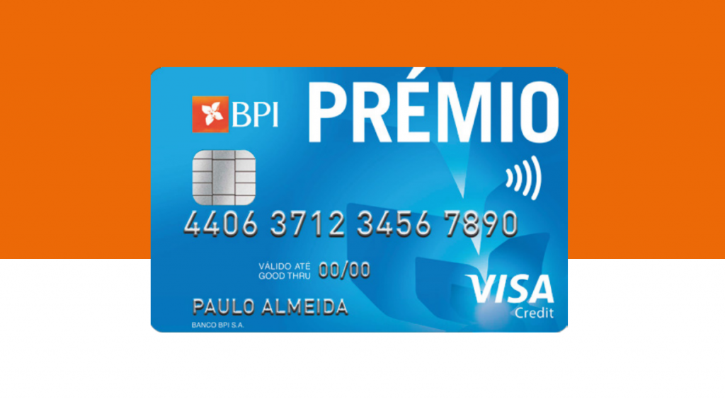Cartão BPI Prémio fundo laranja e branco