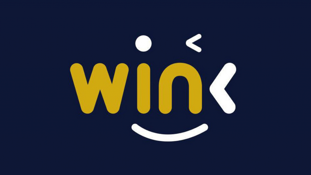 logotipo Wink fundo azul marinho