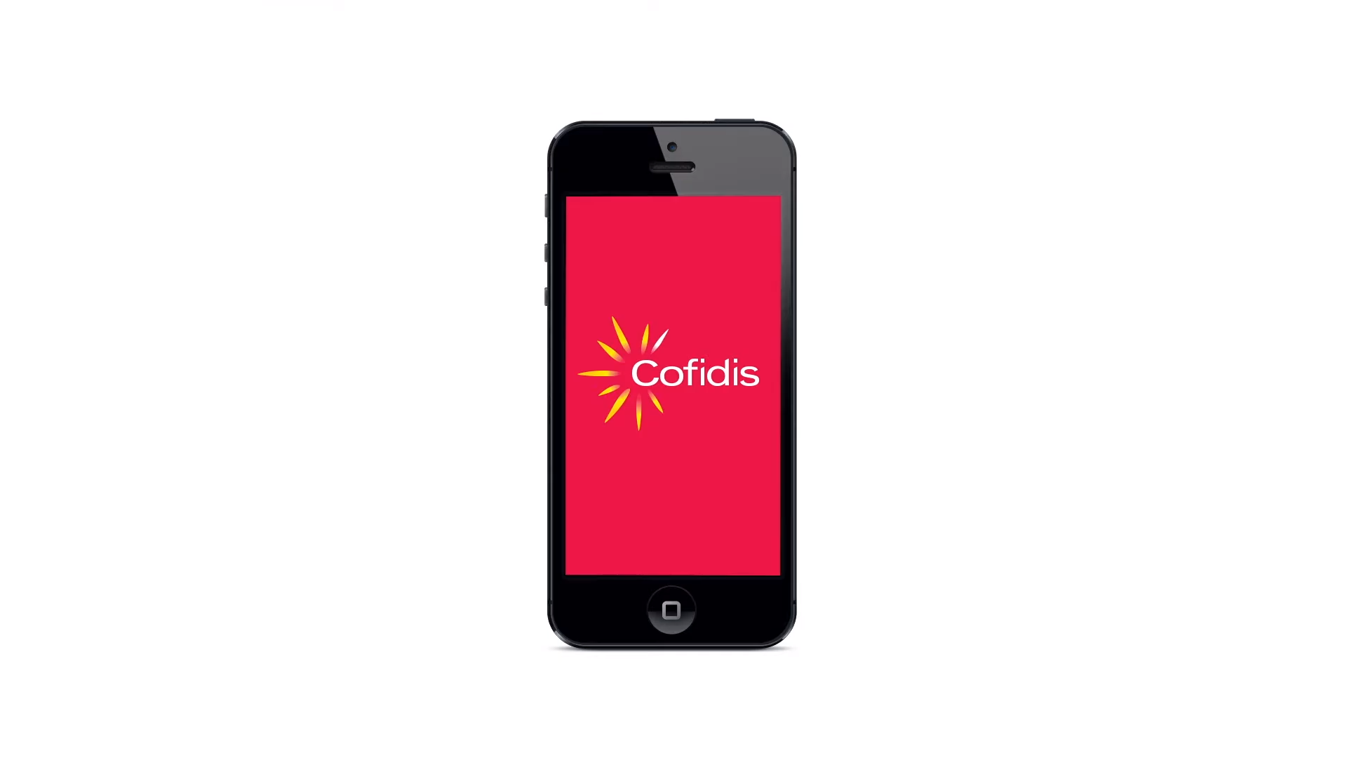 Crédito pessoal Cofidis logotipo fundo vermelho em tela de celular