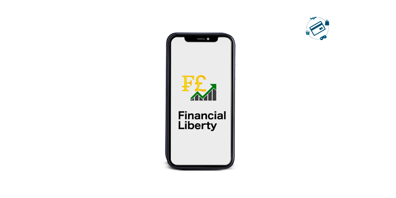 Tela de celular com logotipo do Crédito Consolidado Financial Liberty
