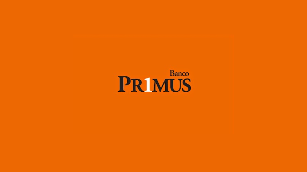 logo Banco Primus em fundo laranja