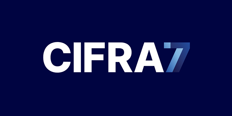 Logotipo crédito consolidado Cifra7 fundo azul