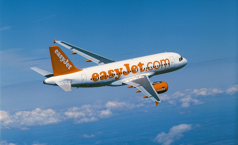 Imagem com um avião voando com os passageiros aproveitando as promoções de passagem EasyJet