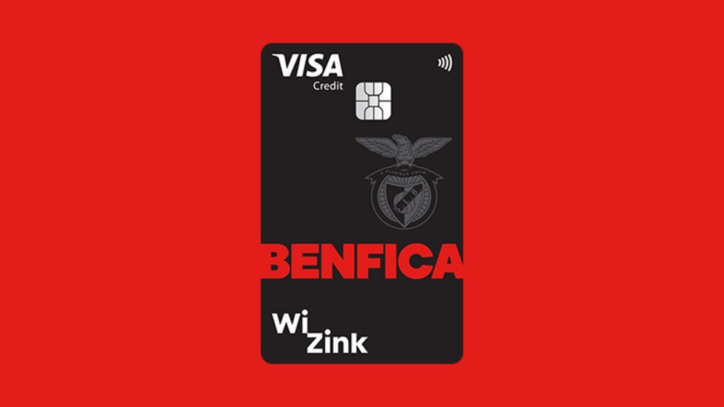 Cartão WiZink Benfica com fundo vermelho