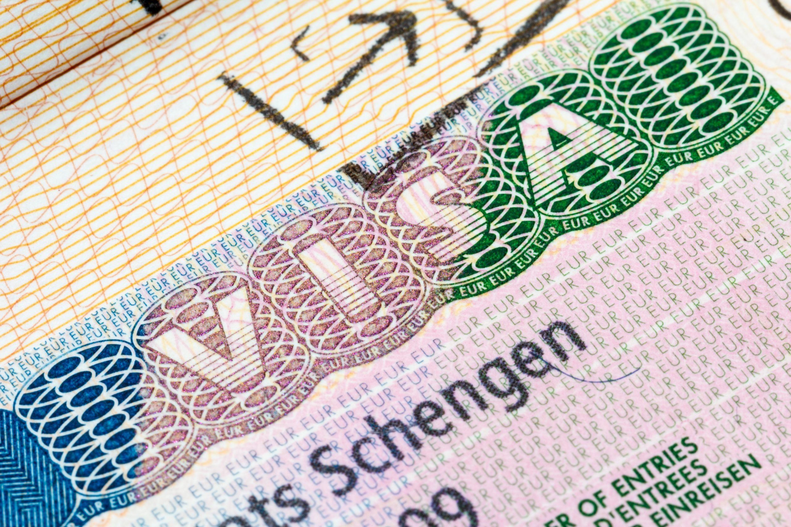 Visto Schengen em documento