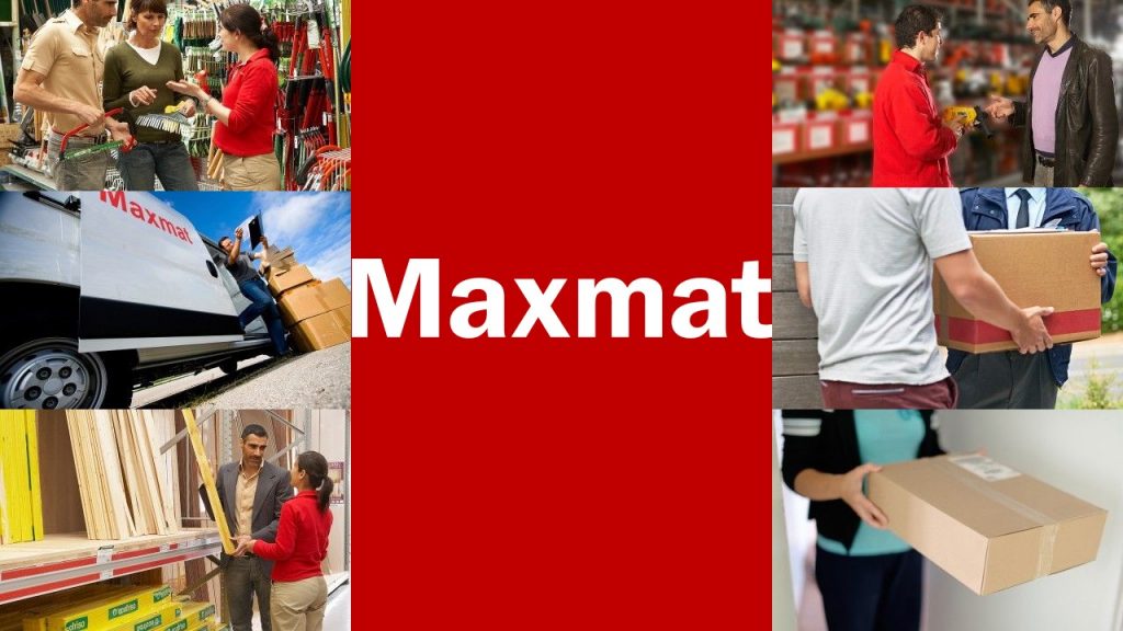 Logo MaxMat e funções de emprego em volta