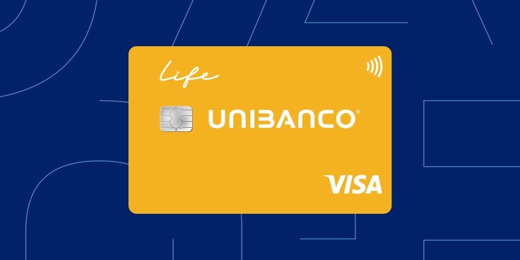 cartão de crédito Unibanco Life fundo azul