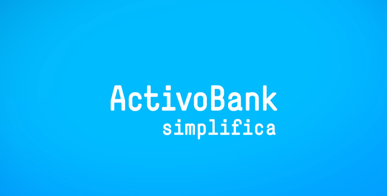 nome Activo Bank em fundo azul