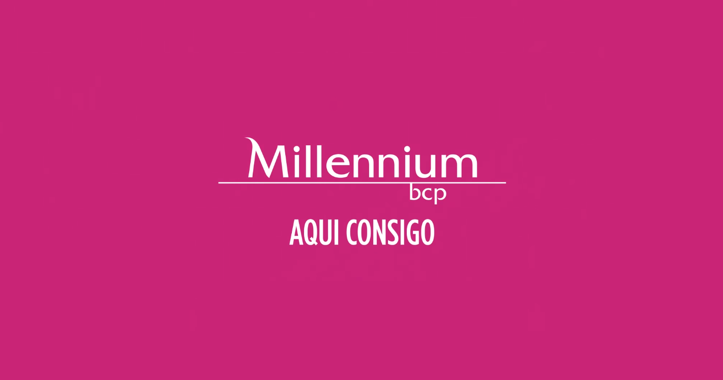Logo Millennium bcp fundo rosa