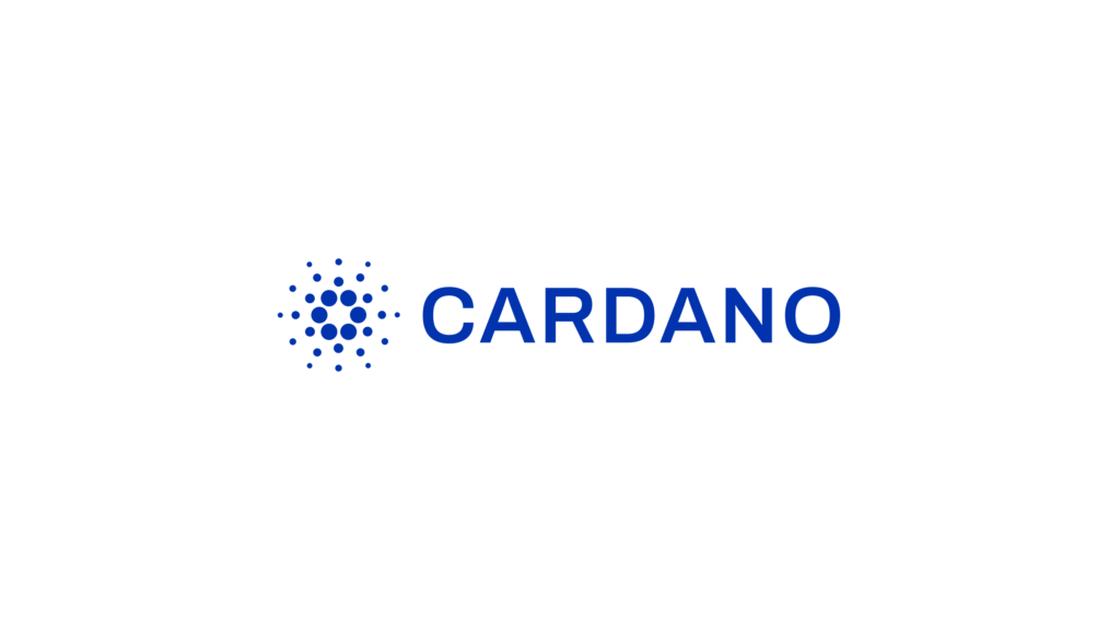 criptomoeda Cardano logotipo fundo branco