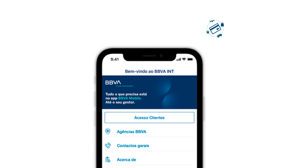 Tela de celular com BBVA, a instituição financeira que oferece o crédito BBVA