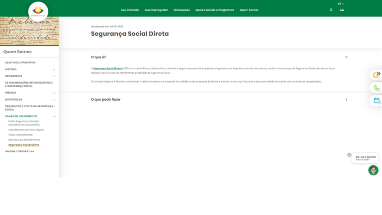 Segurança Social Direta Ativação de conta